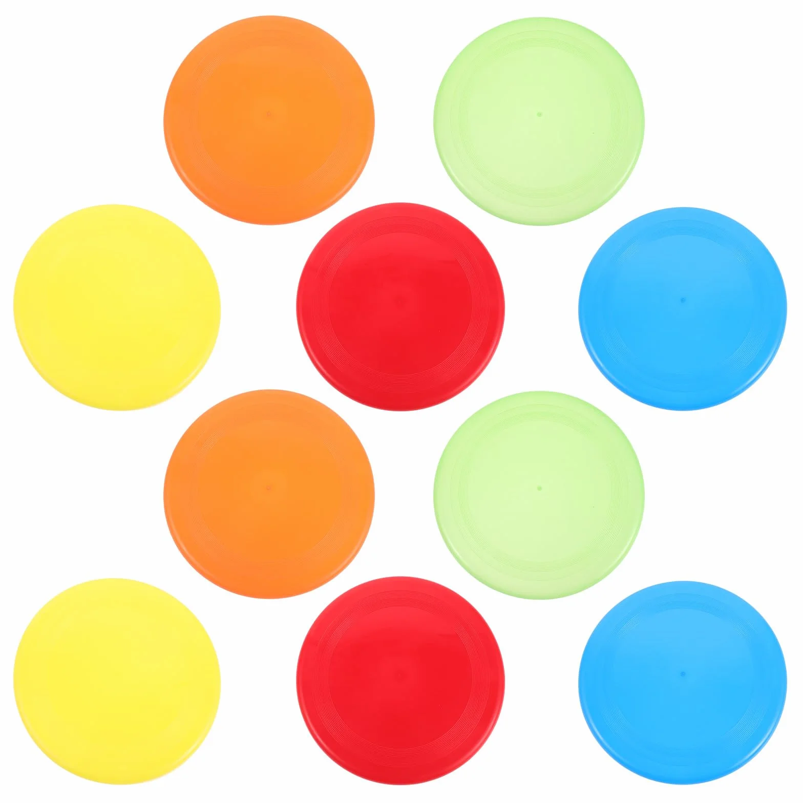Alipis Lot de 10 disques Volants de Sport - Fournitures pour activités de Plein air en Famille - Soucoupe Volante en Plastique colorée - Jouets Ronds en Plastique de 23 cm pour Jeux de Plage