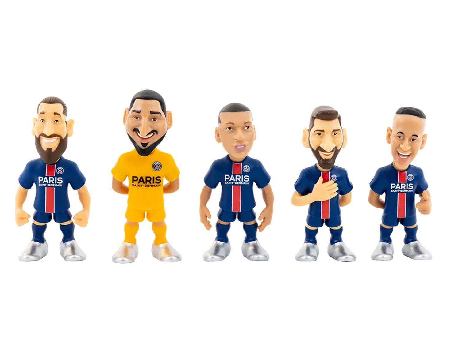 MINIX - PSG Paris Saint-Germain - Pack de 5 - Figurine à Collectionner 7cm