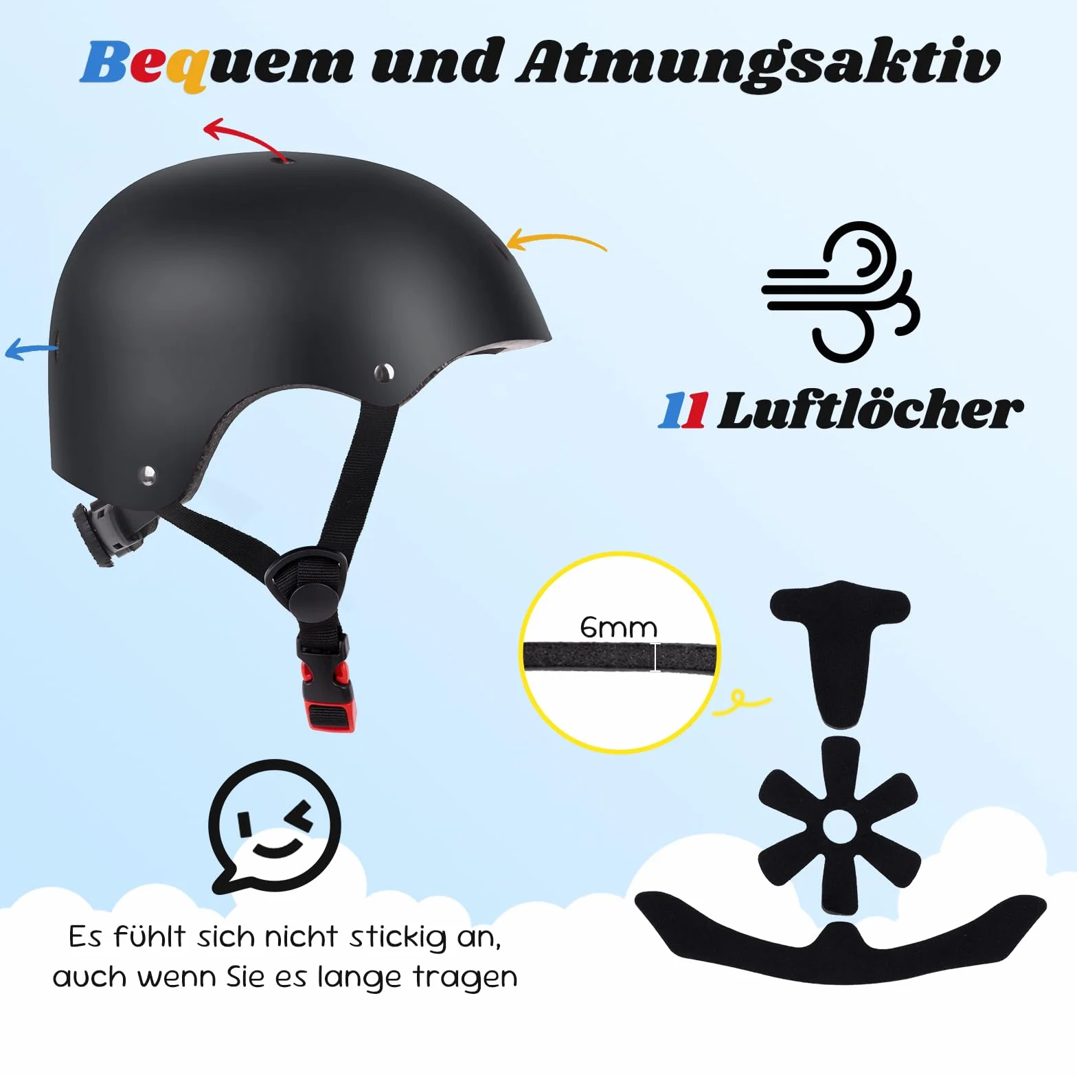 Smilfree Casque de vélo pour enfants garçons Casque de skate : casque de vélo léger pour enfants filles à partir de 3 ans - Casque de skate pour enfants pour vélo, skateboard, scooter, BMX, enfant et