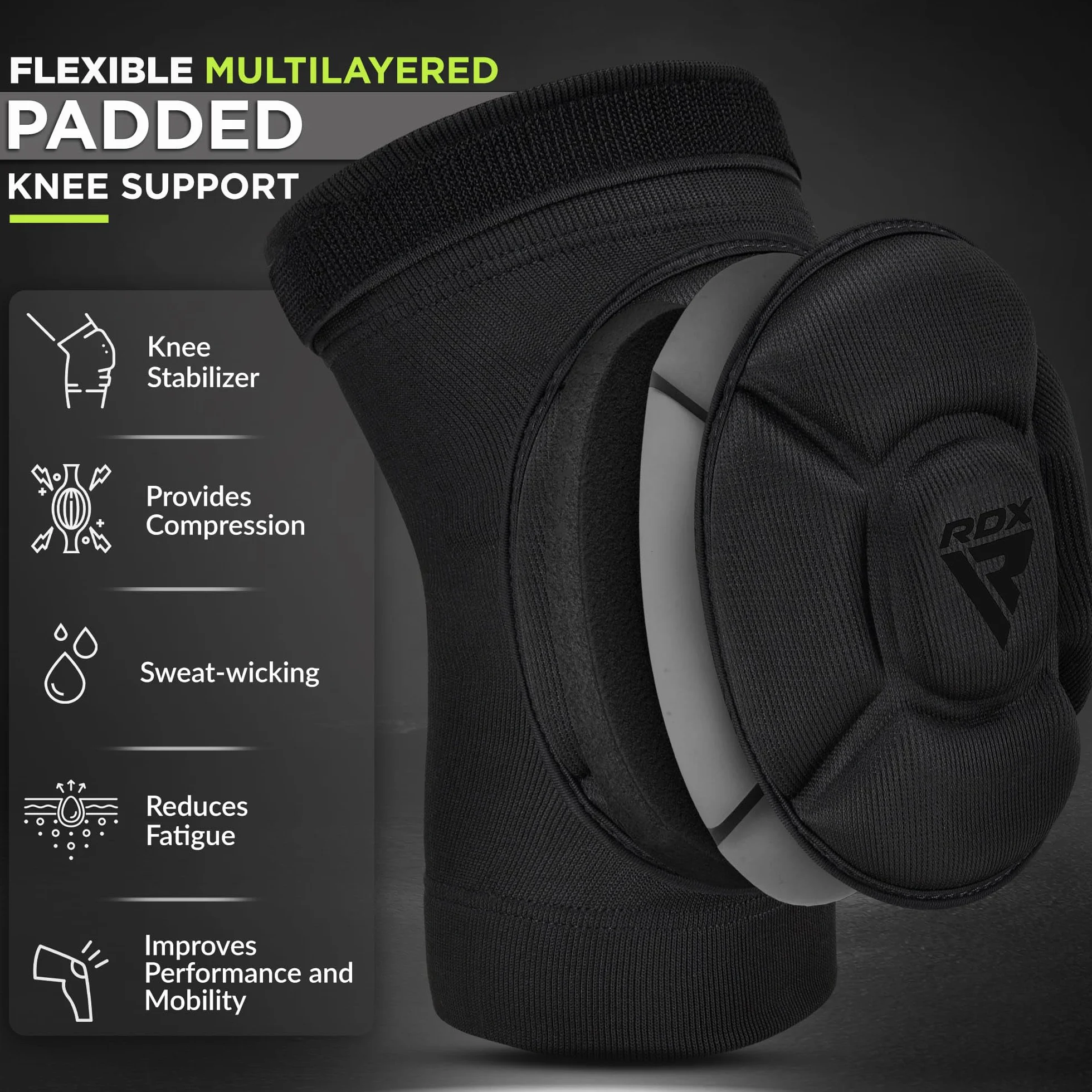 RDX Genouillères MMA Kickboxing Antidérapant Réglable Protection Mousse Grappin Cage Sports