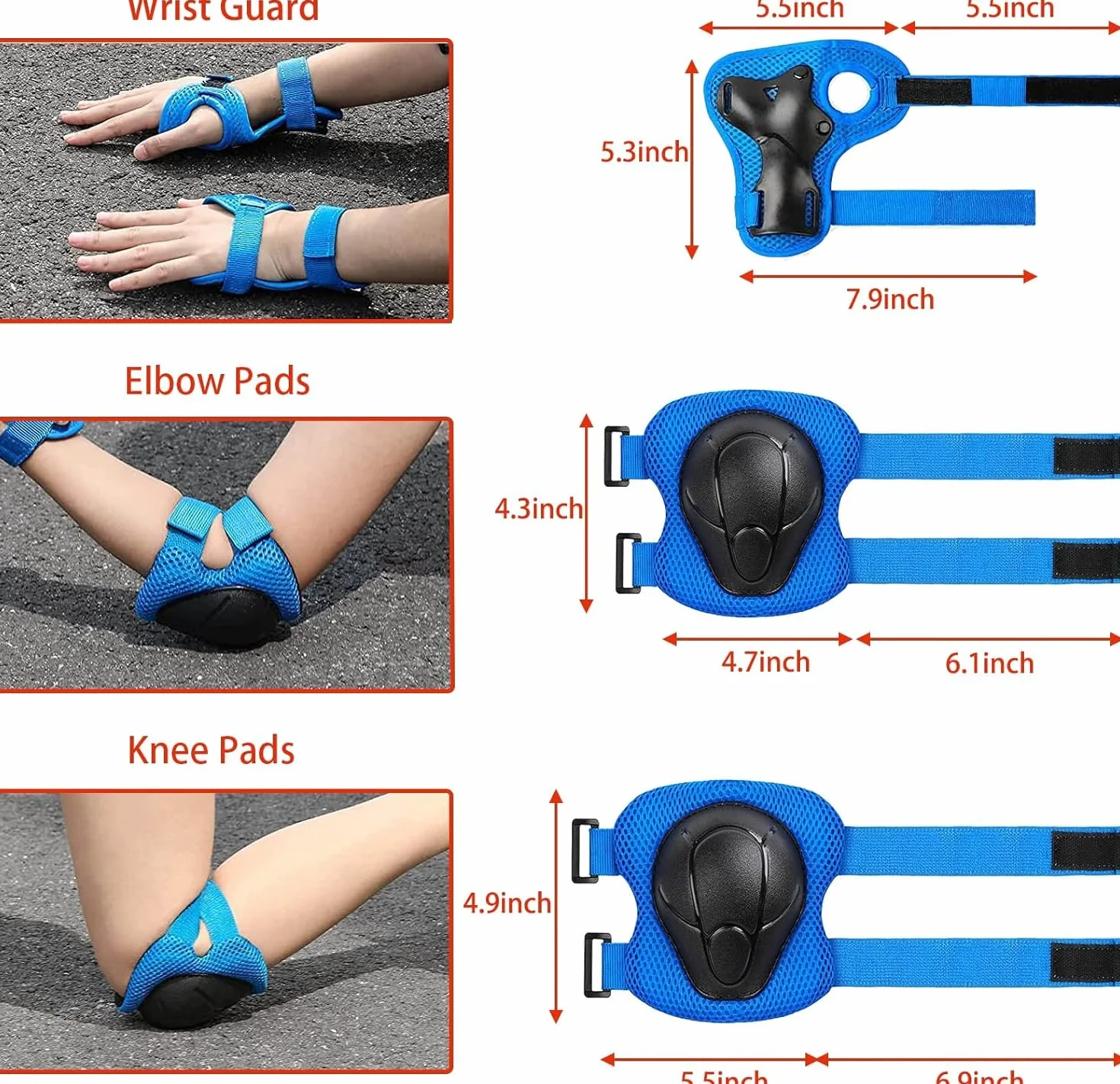 Ensemble de genouillères pour enfants de 3 à 10 ans, avec casque, genouillères et coudières, équipement de protection pour rollers, skateboard, vélo