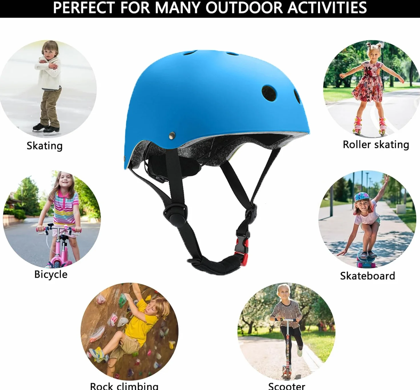 Ensemble de genouillères pour enfants de 3 à 10 ans, avec casque, genouillères et coudières, équipement de protection pour rollers, skateboard, vélo
