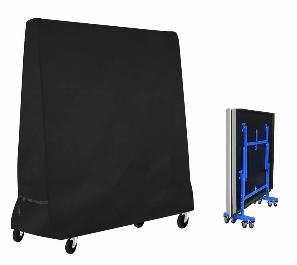 Housse de Protection pour Table de Ping Pong Extérieure Imperméable 185 x 70 x 165 cm Noir