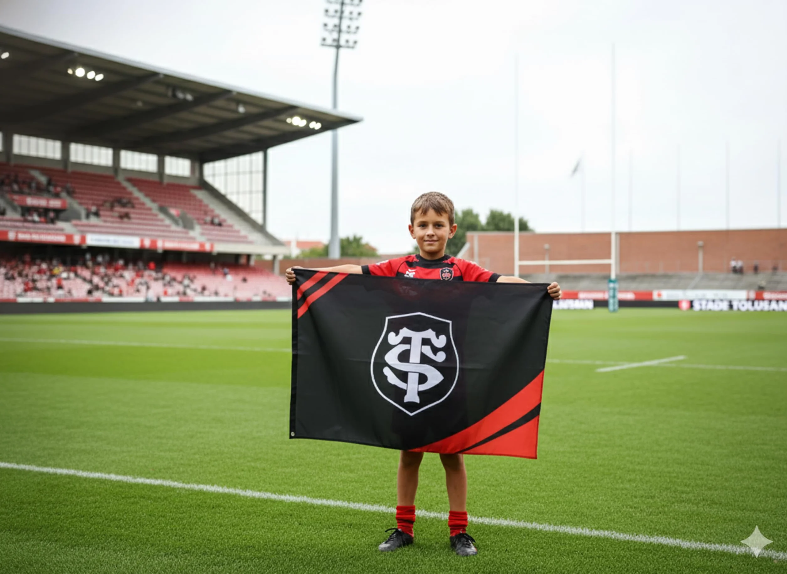STADE TOULOUSAIN Drapeau Toulouse - Collection Officielle Taille 150 x 100 cm