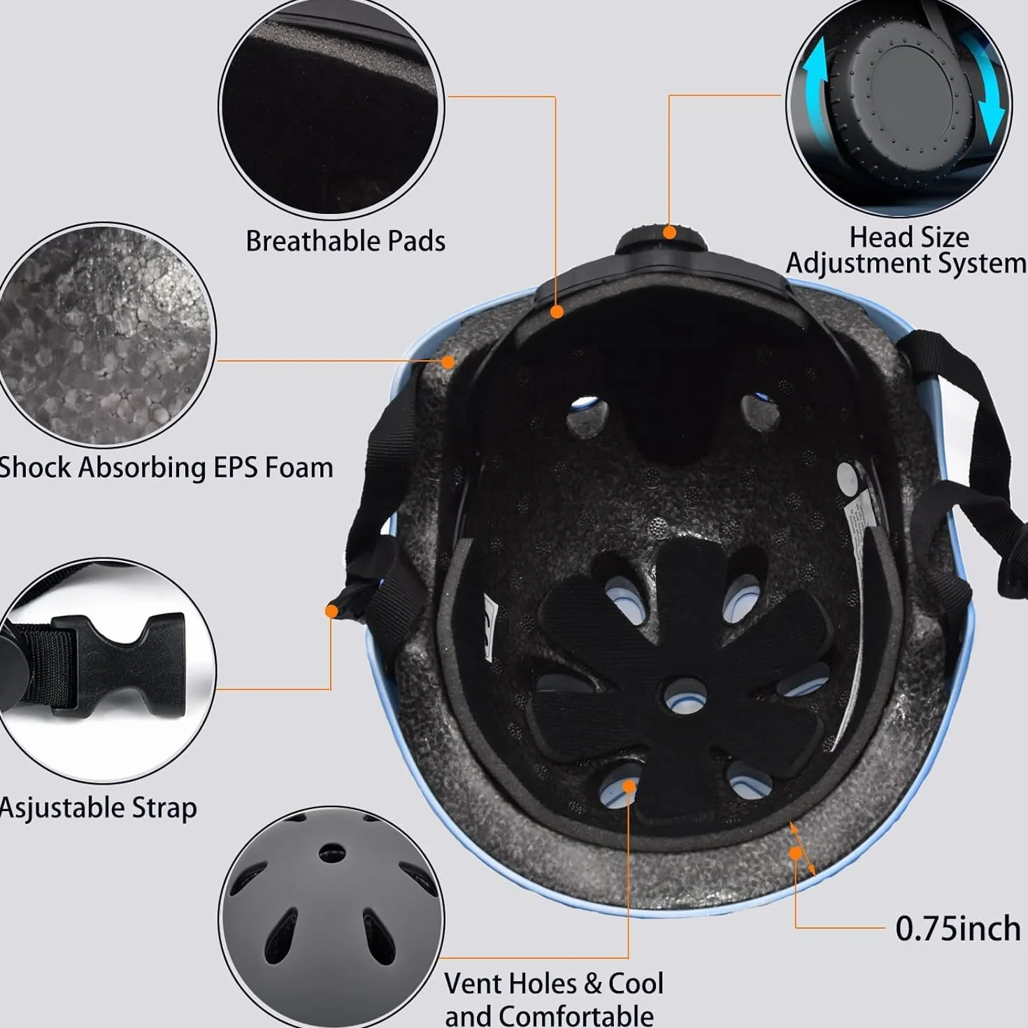 Ensemble de genouillères pour enfants de 3 à 10 ans, avec casque, genouillères et coudières, équipement de protection pour rollers, skateboard, vélo