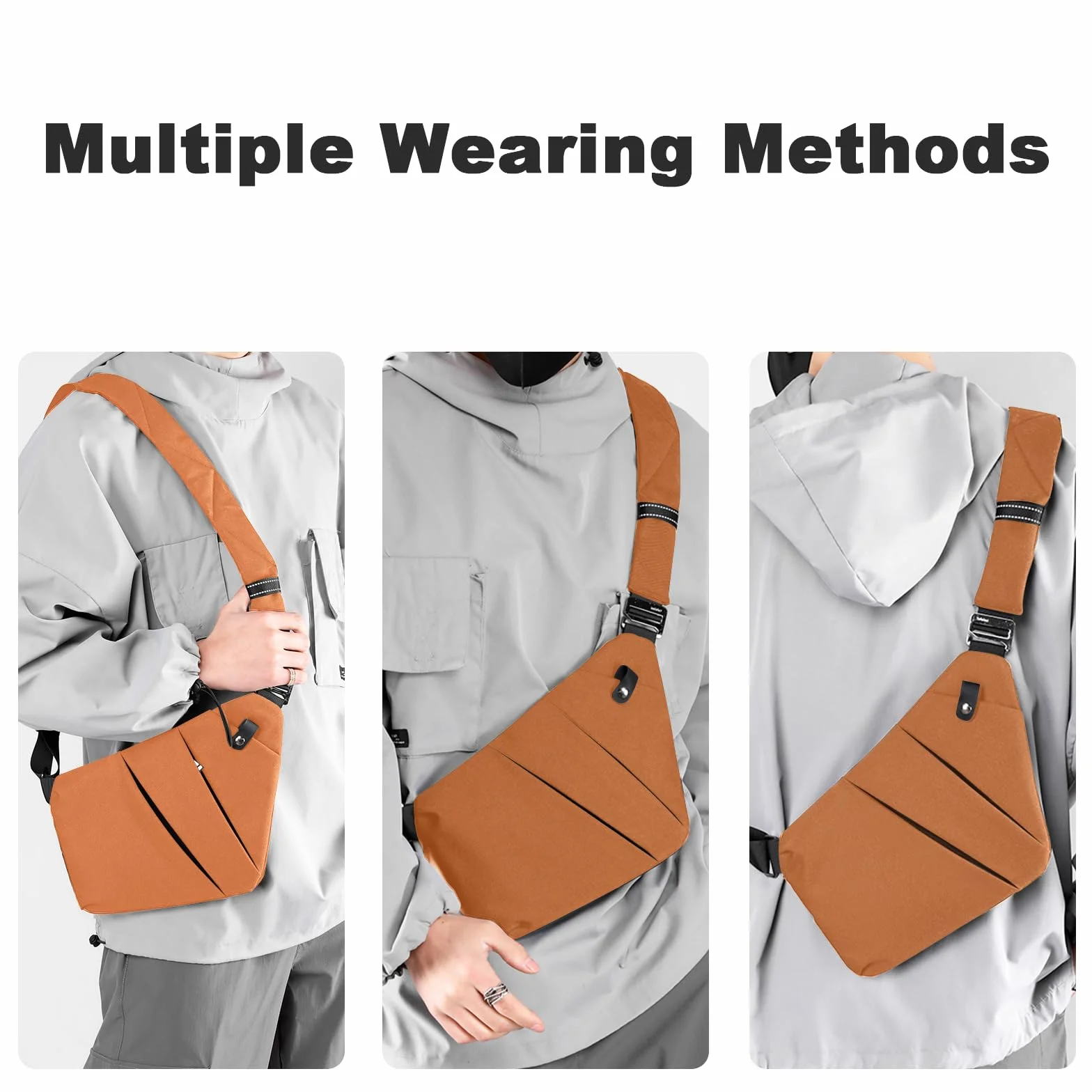 BIRDDIE Sacoche Bandoulière Homme Femme Sac de Poitrine Antivol Voyage Cyclisme Moto Sling Bag