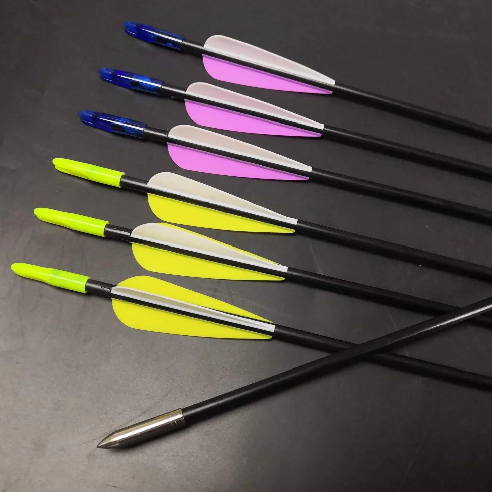 SHARROW Flèches en Fibre de Verre 31 Pouces Spine 900 pour Arc Recourbé Arc Long Traditionnel