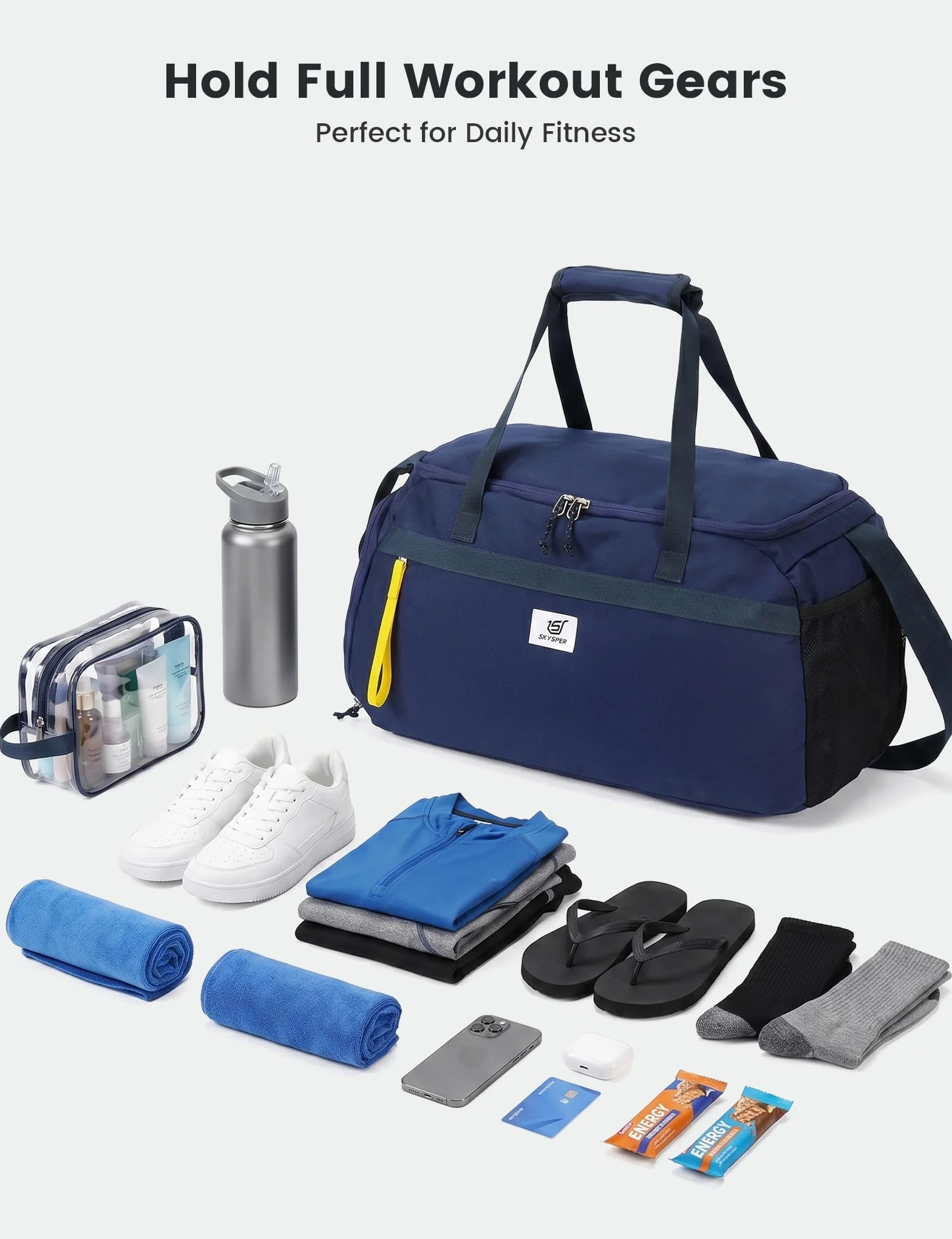 SKYSPER 35L Sac de Sport avec Compartiment à Chaussures et Compartiment Humide