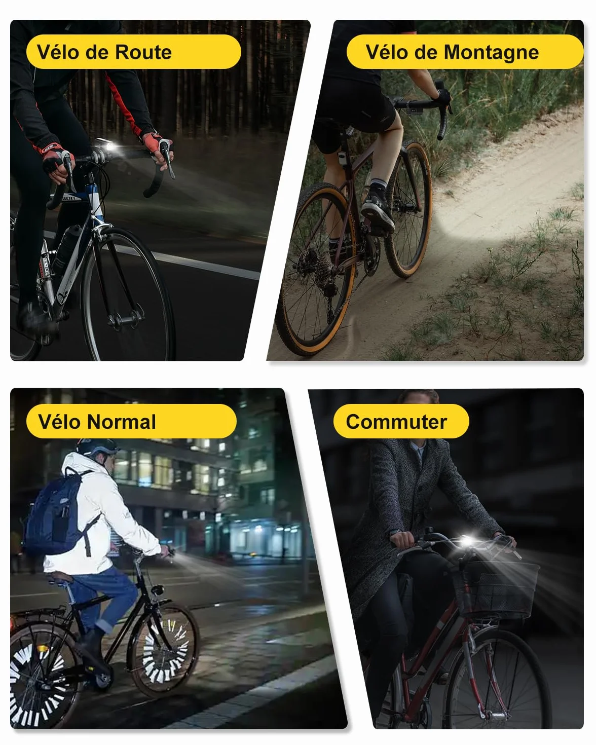 TOWILD CL450 Lampe Avant de Vélo, 450 Lumens Étanche IPX6 Éclairage Vélo USB-C 5 Modes Phares de Cyclisme, Lampe de Vélo Compacte et Légère de 95g Jusqu'à 7 Heures d'autonomie