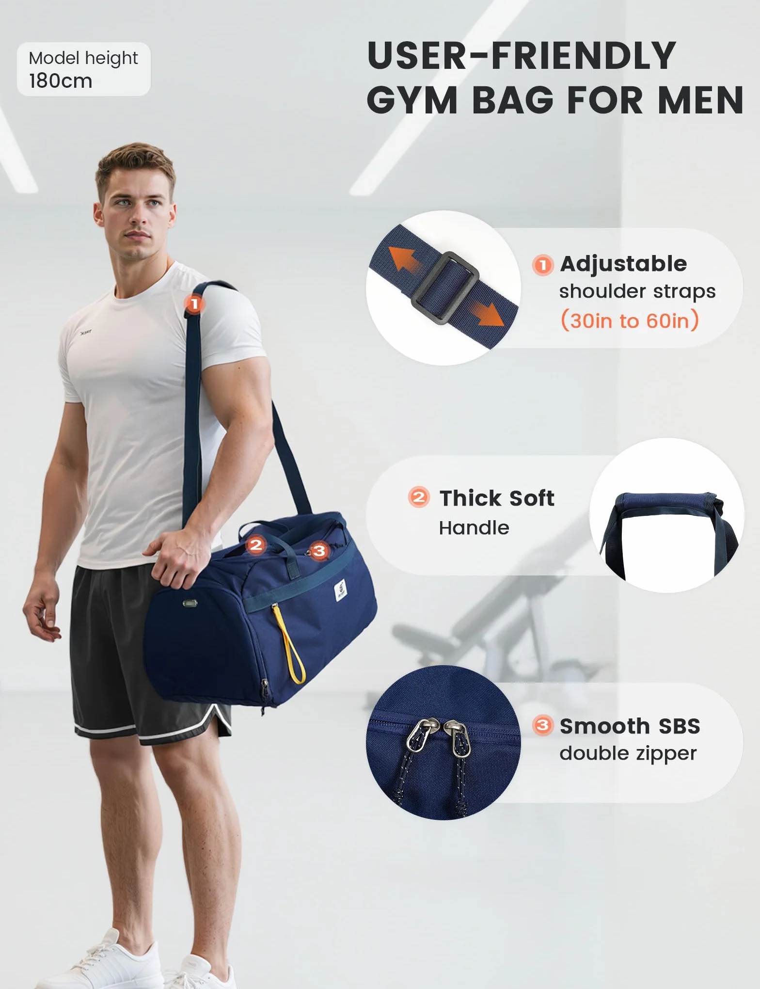 SKYSPER 35L Sac de Sport avec Compartiment à Chaussures et Compartiment Humide