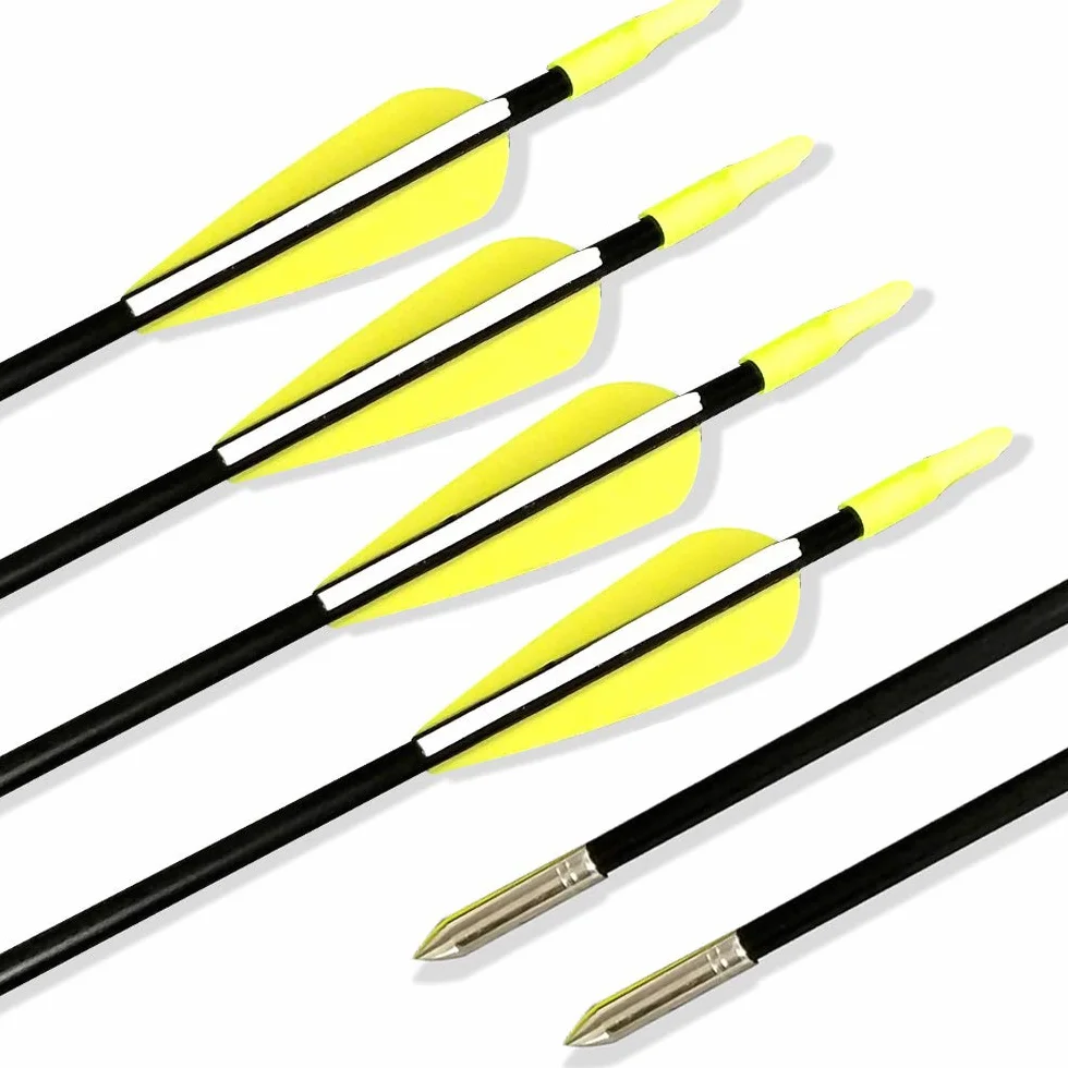 SHARROW Flèches en Fibre de Verre 31 Pouces Spine 900 pour Arc Recourbé Arc Long Traditionnel