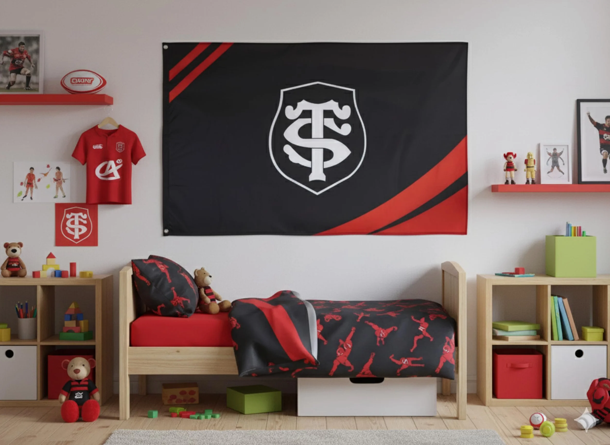 STADE TOULOUSAIN Drapeau Toulouse - Collection Officielle Taille 150 x 100 cm