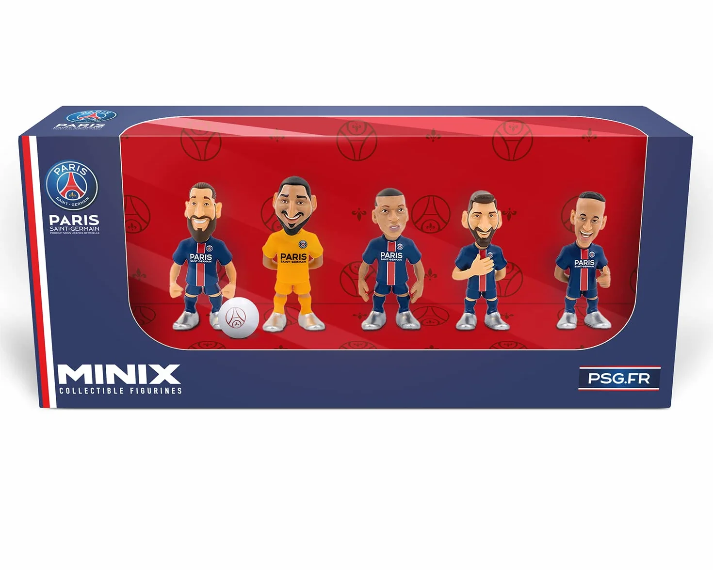MINIX - PSG Paris Saint-Germain - Pack de 5 - Figurine à Collectionner 7cm