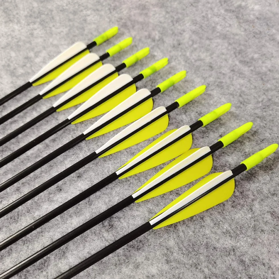 SHARROW Flèches en Fibre de Verre 31 Pouces Spine 900 pour Arc Recourbé Arc Long Traditionnel
